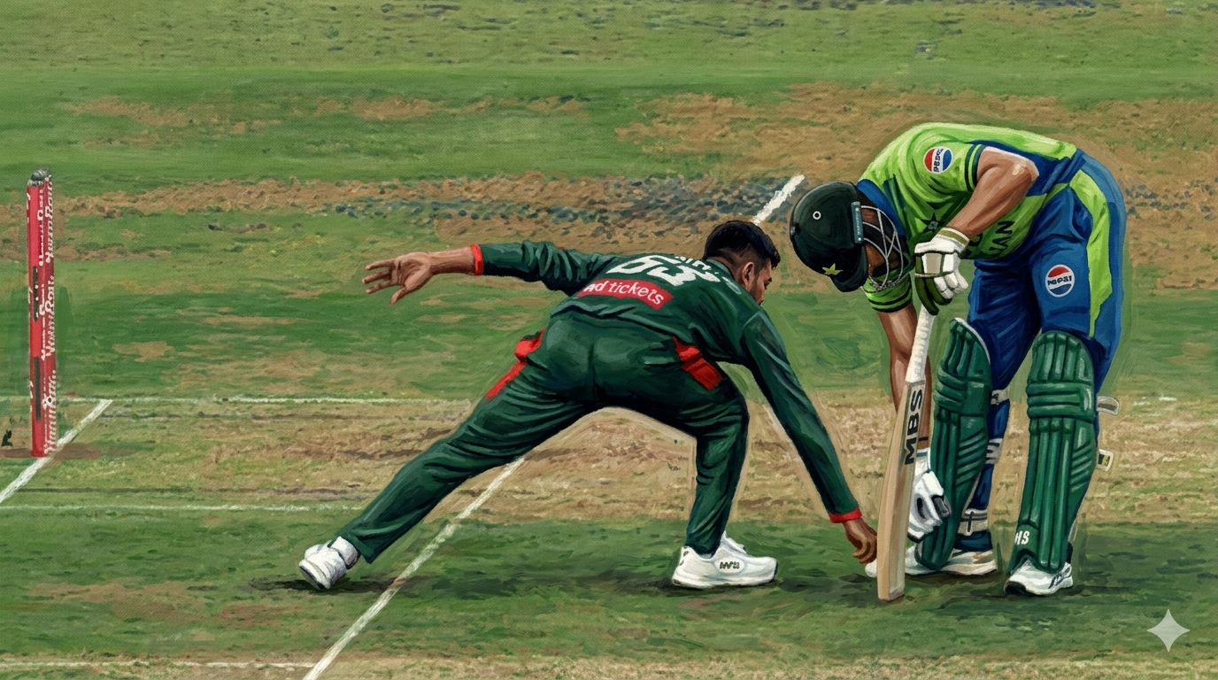 Salman Agha run out controversy 2nd ODI 2026