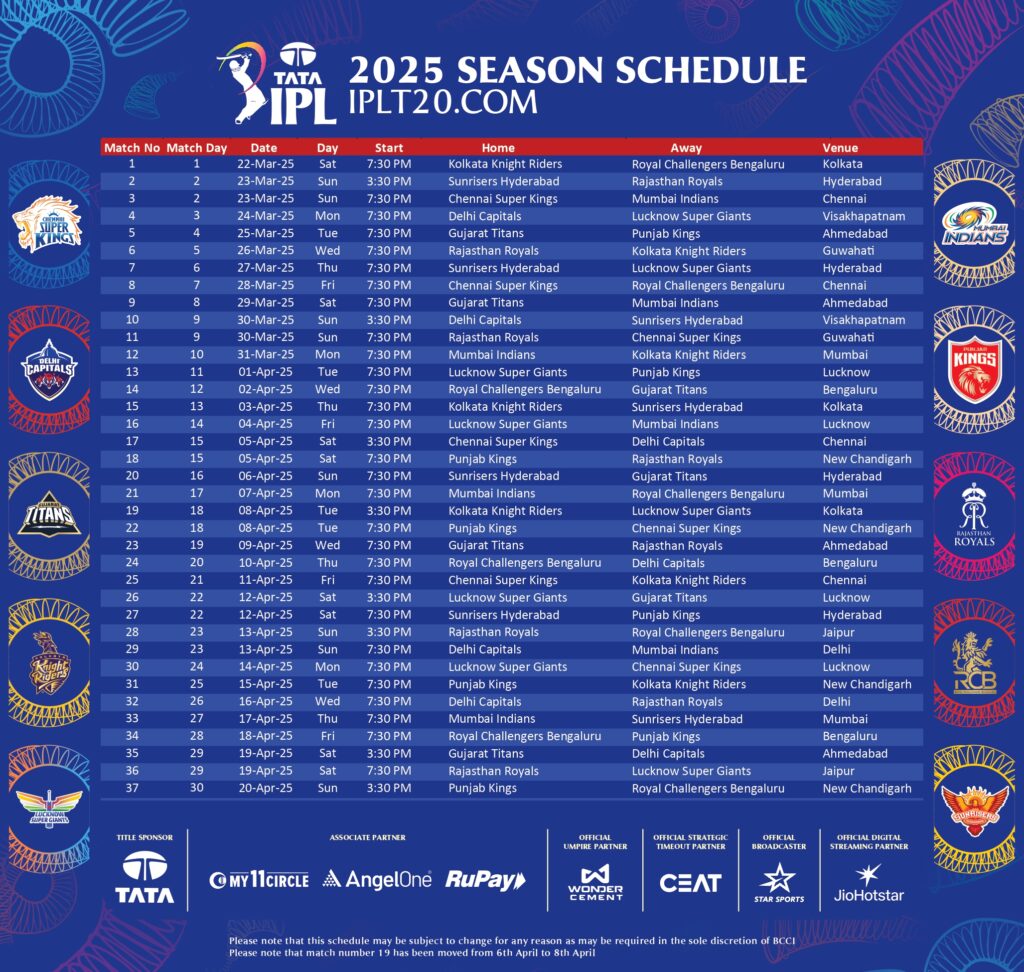 IPL 2026 schedule