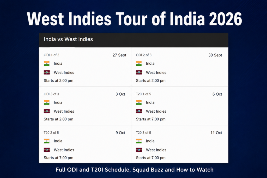 West Indies Tour of India 2026: Full ODI and T20I Schedule, Squad Buzz and How to Watch